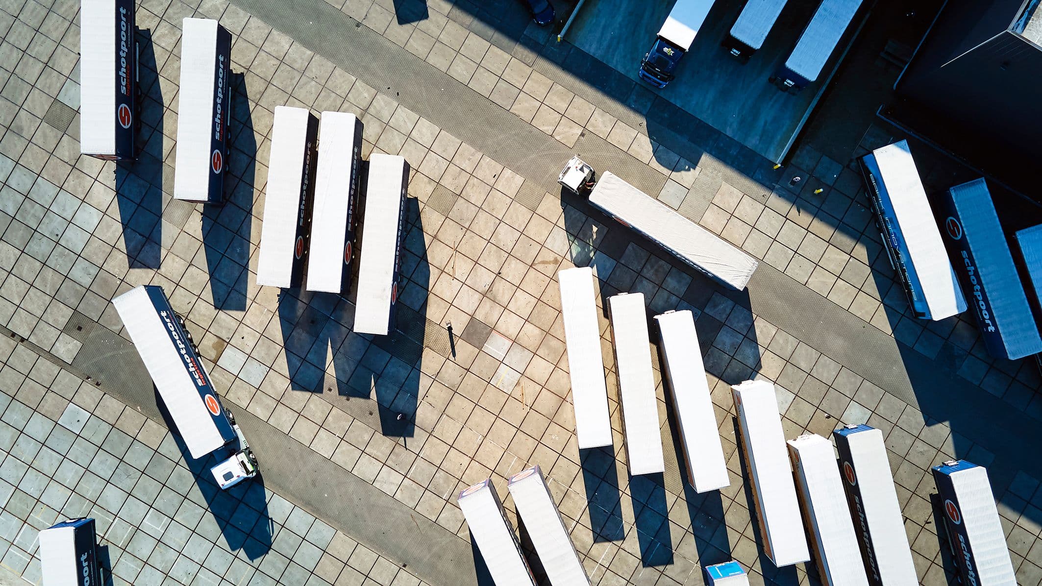 Vrachtwagens van boven